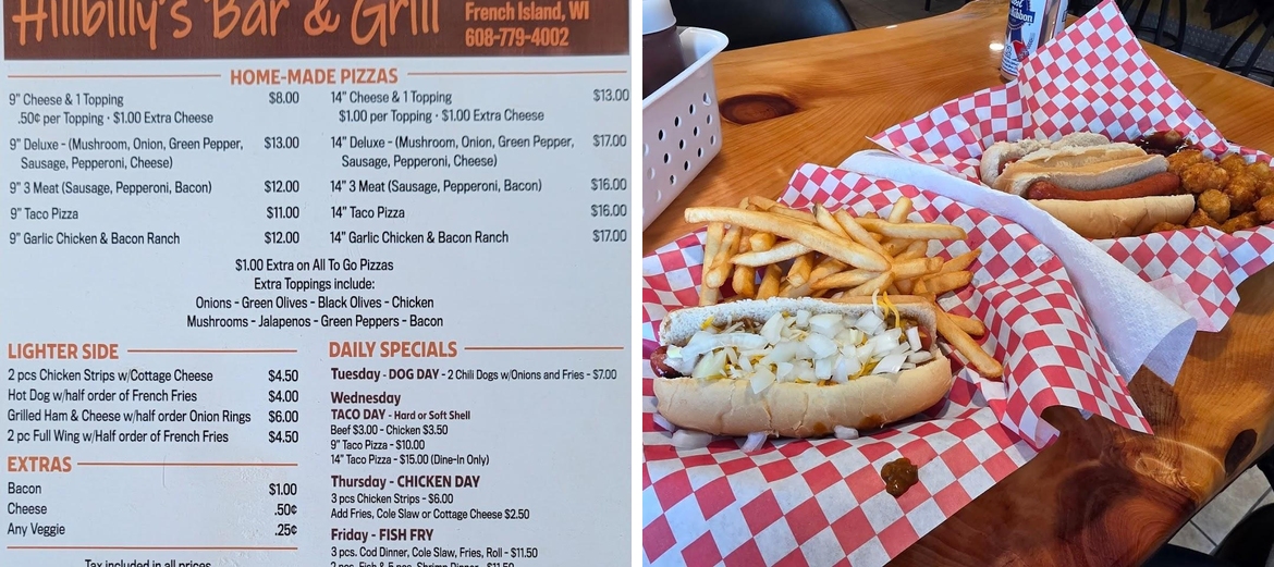 Hillbilly's Bar & Grill Menu